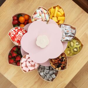 Double Layer Flower Petal-Shape Storage Box Nuts Candy Dry Fruit Snack3